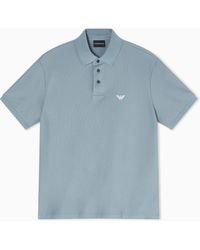 Emporio Armani - Piqué Polo Shirt With Embroidered Eagle - Lyst