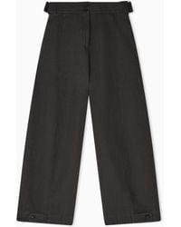 Emporio Armani - Garment-Dyed Linen-Blend Oval-Leg Trousers - Lyst
