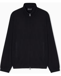 Emporio Armani - Travel Essential Full-Zip Embossed Effect Jersey Sweatshirt - Lyst