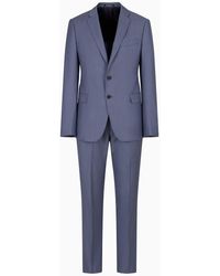 Emporio Armani - Slim-fit Single-breasted Suit In Solaro Wool - Lyst