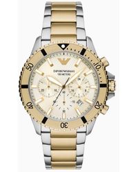 Emporio Armani - Chronograph Two-tone Stainless Steel Watch - Lyst