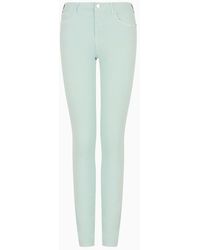 Emporio Armani - J20 High-waist Super-skinny Jeans In A Worn-look Denim - Lyst