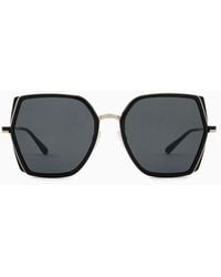 Emporio Armani - Square Oversized Sunglasses Asian Fit - Lyst