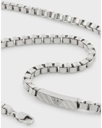 Emporio Armani Halskette Aus Edelstahl - Weiß