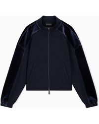 Emporio Armani - Double Jersey Blouson With Chenille Tape Travel Essential - Lyst