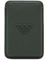 Emporio Armani - Asv Kartenetui Mit Magnetfunktion, Gefertigt Aus Neu Aufbereitetem Saffiano - Lyst