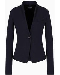 Emporio Armani - Single-breasted Jacket In Jacquard - Lyst