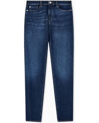 Emporio Armani - Vaqueros J20 De Cintura Alta Y Pernera Superpitillo En Denim Elástico Con Aspecto Usado - Lyst