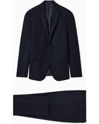 Emporio Armani - Traje De Abotonadura Sencilla Regular Fit De Lana Virgen Elástica - Lyst