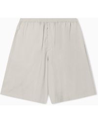 Emporio Armani - Icon Peach-Finish Canvas Bermuda Shorts - Lyst