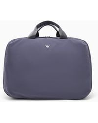 Emporio Armani - Backpack With Breathable Mesh And Bonded Leather Details - Lyst