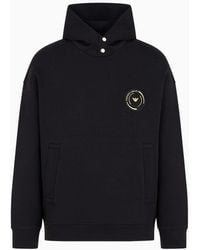 Emporio Armani - Ramadan Capsule Collection Double-jersey Hooded Sweatshirt With Patch - Lyst