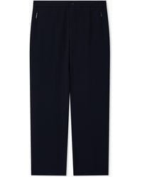 Emporio Armani - Icon 3D Piqué-Effect Crêpe Jersey Trousers - Lyst