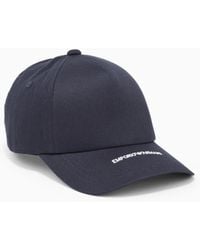Emporio Armani - Canvas Baseball Cap With Embroidered Logo - Lyst