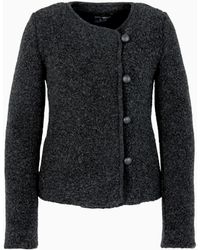 Emporio Armani - Icon Jacket With Off-Centre Fastening - Lyst