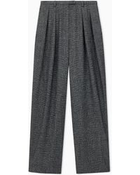 Emporio Armani - Pleated Check Flannel Pants Signature Capsule - Lyst
