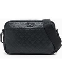Emporio Armani - Sac À Bandoulière En Cuir Embossé Aigle All Over - Lyst
