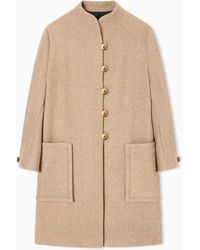 Emporio Armani - Manteau À Simple Boutonnage En Mélange De Laine Icon - Lyst