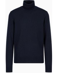 Emporio Armani - Virgin-Wool, Regular-Fit Mock-Neck Jumper - Lyst