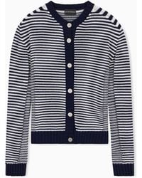 Emporio Armani - Signature Capsule Striped Cardigan - Lyst