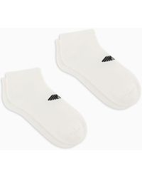 Emporio Armani - Two-pack Of Terrycloth Ankle Socks With Sports Logo - Lyst