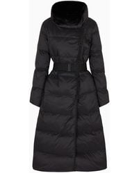 Emporio Armani - Asv Lange Daunenjacke Zum Wenden, Aus Wasserabweisendem Recyceltem Nylon Mit Steppmuster - Lyst