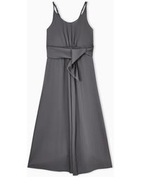 Emporio Armani - Twill Crêpe Sash Dress - Lyst