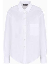 Emporio Armani - Oversized Poplin Shirt With Insert And Patch Pocket - Lyst