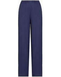 Emporio Armani - Armure Viscose Trousers With An Elasticated Waist - Lyst