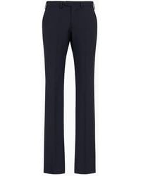 Emporio Armani - Trousers With Off-centre Waistband In Natural Stretch Tropical Light Wool - Lyst