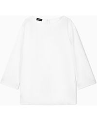Emporio Armani - Envers Satin Blouse With 3/4 Sleeves And Zip Essential - Lyst
