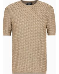 Emporio Armani - Icon Viscose-Blend Jumper With Two-Tone Op-Art Jacquard - Lyst