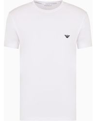 Emporio Armani - Loungewear T-shirt In Fitted Fit Aus Weichem Modal - Lyst