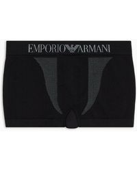 Emporio Armani - Eng Anliegende Boxershorts Aus Nahtlosem Stoff Mit Logobund - Lyst