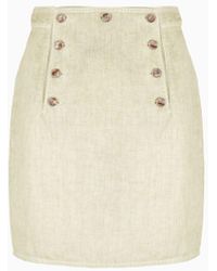 Emporio Armani - Asv Garment-dyed Organic Linen Skirt - Lyst