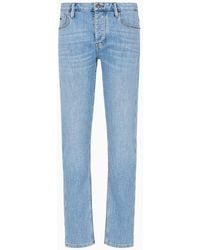 Emporio Armani - J75 Slim-fit, Worn-look Denim Jeans - Lyst