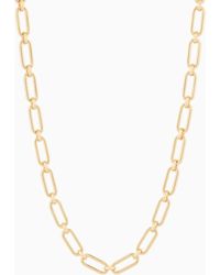 Emporio Armani - Glieder-Kette Aus Goldfarbenem Messing Mit Anhängern - Lyst