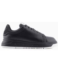 Emporio Armani - Soft Leather Sneakers - Lyst