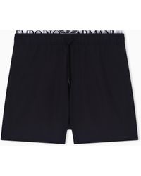 Emporio Armani - Swim Shorts With Logo Waistband - Lyst