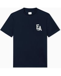 Emporio Armani - Eagle Club Organic Jersey T-Shirt With Print - Lyst