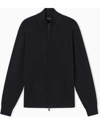 Emporio Armani - Icon Full-Zip Knitted Cardigan - Lyst