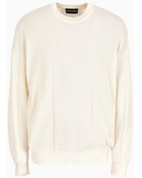 Emporio Armani - Ribbed Jumper With Reverse Plain-knit Inserts - Lyst