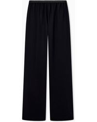 Emporio Armani - Techno Cady Wide-Leg Trousers With An Elasticated Waistband - Lyst