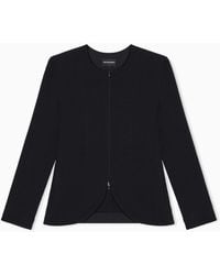 Emporio Armani - Embossed Jersey Zip-Up Jacket - Lyst