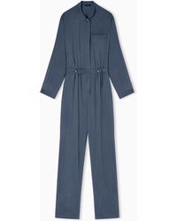 Emporio Armani - Washed Twill Jumpsuit - Lyst