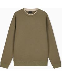 Emporio Armani - Double Jersey Sweatshirt With Eagle Embroidery - Lyst