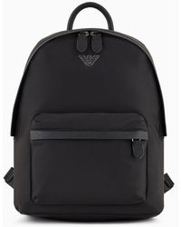 Emporio Armani - Asv Recycled Nylon Backpack With Eagle Plaque - Lyst
