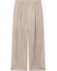 Emporio Armani - Cold-Dyed Canneté Fabric Trousers - Lyst