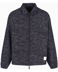 Emporio Armani - Sustainability Values Capsule Collection Tiger-motif Jacquard Organic Cotton Blouson - Lyst