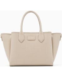 Emporio Armani - Medium Shopper Bag With Palmellato Finish - Lyst